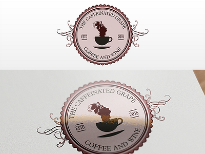 The Caffeinated Grape branding design elegant logo luxury vintage