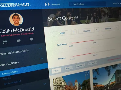 College Web LD college dashboard interface school ui university ux