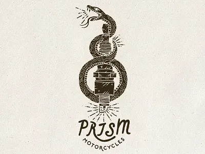Snake & Spark Plug branding design graphic design hand type illustration motorcycle snake spark plug type typography