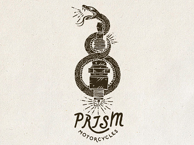 Snake & Spark Plug branding design graphic design hand type illustration motorcycle snake spark plug type typography