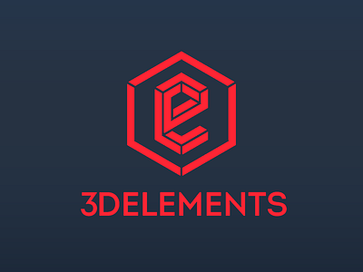 3DElements Flat branding cube emblem geometric hexagon icon identity logo logotype penrose red typography