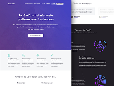 JobSwift Redesign freelance header homepage marketing website