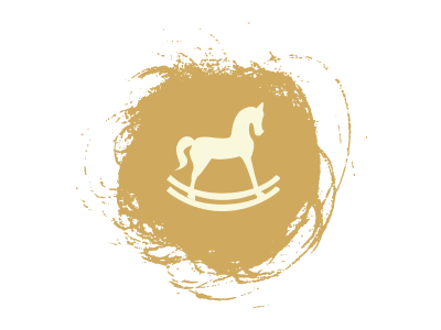 Animated Rocking Horse brand illustration mess paint