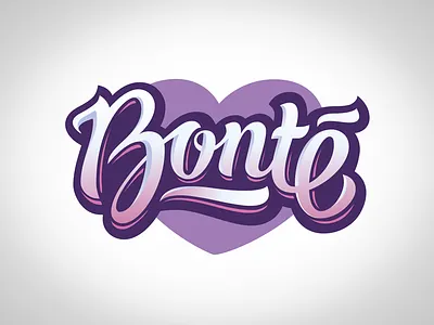 Bonté heart lettering purple