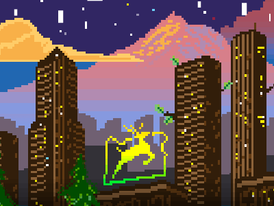 Stumptown Update animation gif oregon pdx pixel art portland skyline