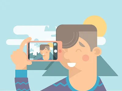 Selfie! :D adobe illustrator animation app colors flat icons illustration motion graphics