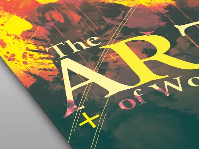 The Art Of Worship Church Bulletin Template bulletin marketing modern photoshop program psd purple religious sermon sunday template youth