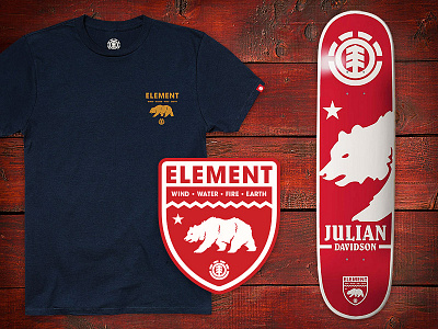 Element Davidson Patch badge bear davidson element emblem julian patch skate skateboard