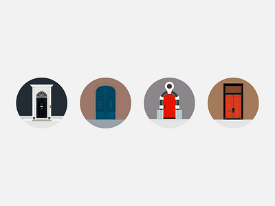 City doors city door icon vector