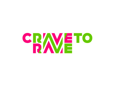 Crave To Rave logo design clubbing parties partying crave to rave dynamic stripes lines fashion clothing apaprel festivals events concerts logo logo design neon colors colorful plur peace love unity respect rave edm electronic music wordmark wordmark word mark logotype