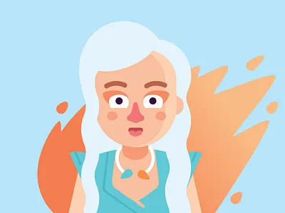 Daenerys character daenerys game of thrones got illustration portrait show snow tv