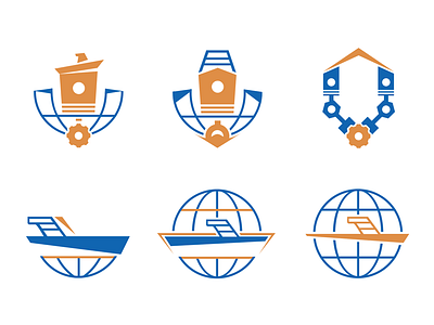 Sudoservice Logo Brand anchor brand branding engine flat globe illustration logo logotype ship