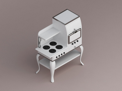 Hotpoint Electric Range, 1922 3d appliances home isometric konceptsketcher render view