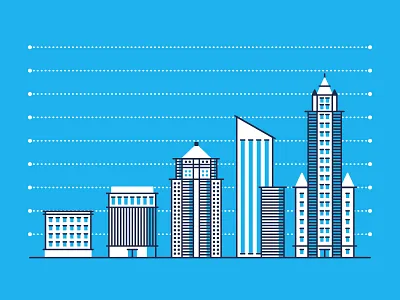 Graph City buildings city geometric illustration line art vector