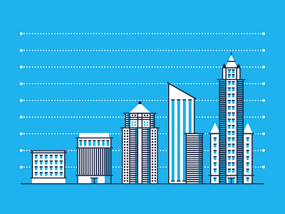 Graph City buildings city geometric illustration line art vector