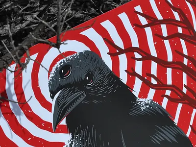 Winter is coming game of thrones got ian jepson poster screen print three eyed raven