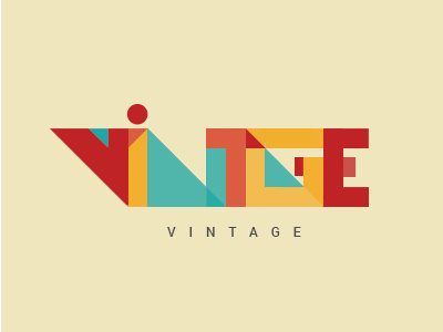 Vintage colors shapes typo vintage