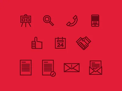 Havas Icons envelope handshake havas helia havas worldwide hiring iconography icons illustration interviewing lines phone thumbs up