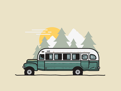 Into The Wild 142 bus illustration into line magic vector wild