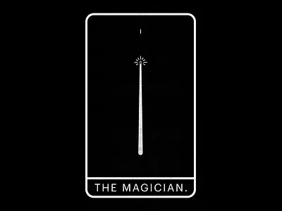 The Magician black minimal tarot white