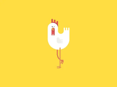 look. only on one leg. animal chicken flat hen illustration