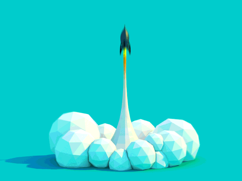 Rocket Animated blast c4d flames flight lift off low poly low poly animation lowpoly rocket smoke