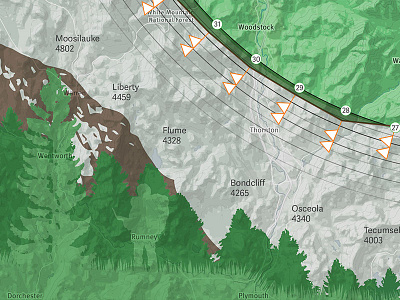 4000footers hiking map mountains trees