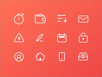 Banking App Icon Set app bank banking icon ios mobile payment set ui wallet