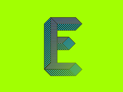 Letter E cap drop e geometry letter lime