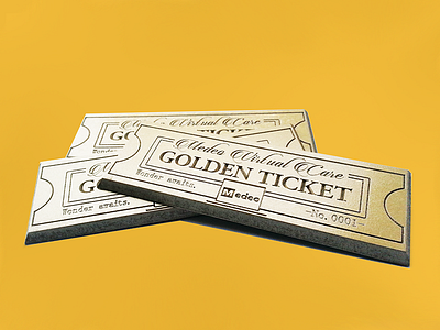 Golden Ticket Bars 3d print bar campaign design engraved etched golden golden tickets illustrator marketing ticket vancouver