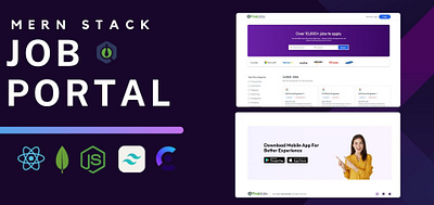 MERN Full Stack Website - Job Portal with Responsive Design branding design findjobs front end graphic design html5 illustration job portal jobs landing page mern modern site react responsive ui ux web design webpage website