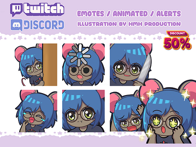 custom emotes for twitch and discord amazed artist cartoon digital art discord emoji emotes kickstater knife lag lol lurk pout scared stickers streaming tiktok twitch youtube