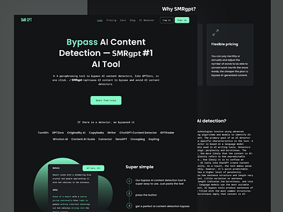 AI Content Detection Bypass Tool ai content rewriting ai paraphrasing tool ai powered rephrasing ai writing assistant content detection bypass conversion focused ux futuristic ai ux interactive landing page intuitive user interface modern saas ui structured ux flow typography ui ui desig user experience ux design web aesthetics web automation tools web based ai tool web design