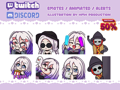 dead by daylight sable ward emotes chibi dance dbd dead dead by daylight discord emotes kickstater kiss lurk popcorn rave sable sable ward stickers tea tiktok twitch wiggle eye youtube