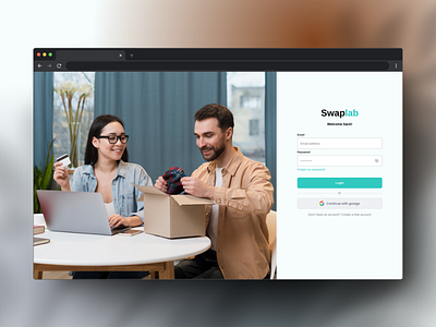 Modern Login & Registration Page UI Design | Swaplab creative design login minimal new register registration ui uiux unique