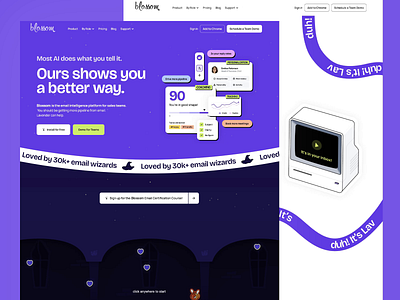 Blossom AI: Email optimization platform ai powered sales ai powered design email intelligence email marketing email platform illustration interface landing page sales sales automation sales productivity sales tools software ui ui design ux ux design uxui web ui