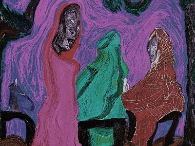 "TEA LADIES" ART PIECE design editing graphic design illustration