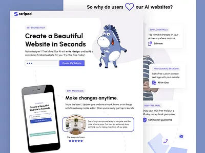 AI Website Builder Landing Page ai tool bold typography clean ui conversion focused digital product grid layout interactive ui landing page minimal style mobile first modern ui saas design soft colors startup design ui ux user friendly ux strategy ux ui design web design website builder