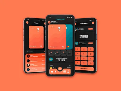 💸 FlowUp – Digital Wallet UX/UI Design app crypto design figma fintech graphic design ui ux