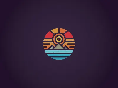 Sunset Mountain Ridge art icon iconset line mountain stroke sun texture