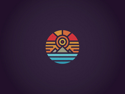 Sunset Mountain Ridge art icon iconset line mountain stroke sun texture