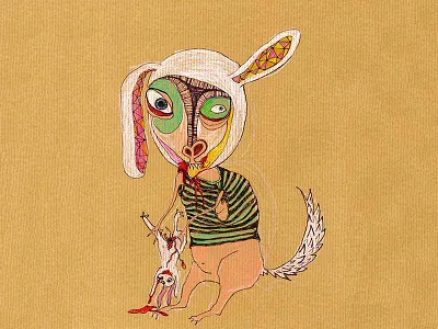 Illustration bunny drawing illustration painting