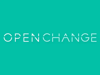 Open Change Logo brand branding green logo shadow sharp type