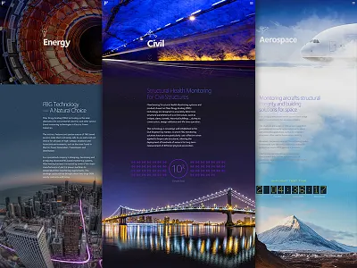 Fiber Markets aerospace civil energy infographic markets photography ui website