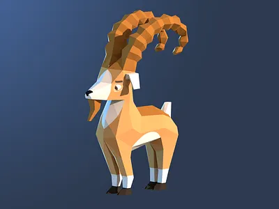 Ram character faceted gamedev low poly polygon ram
