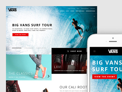 Redesign Concept - Vans concept creative design extreme sports mobile redesign responsive sports ui ux web design website