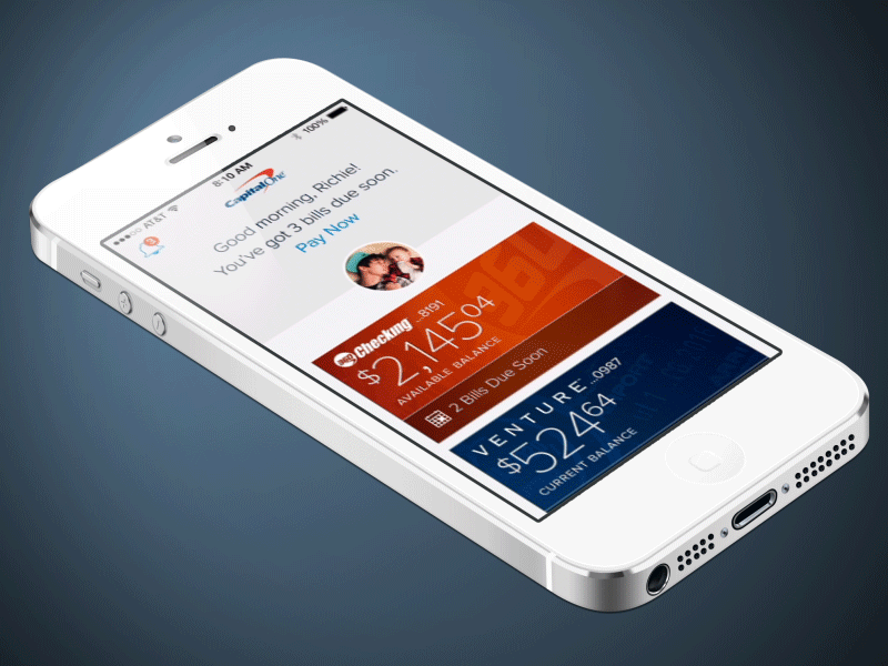 Profile Menu Animation animation capital one iphone menu mobile pixate profile transition ui