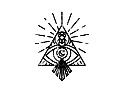 Day & Night beetle branding egyptian eye icon minimal moon sun