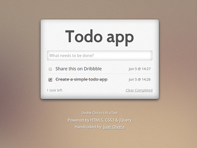 Simple todo app app css html jquery todo