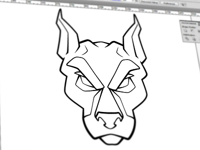 Dog head WIP doberman dog head illustrator lineart look mean vector wip